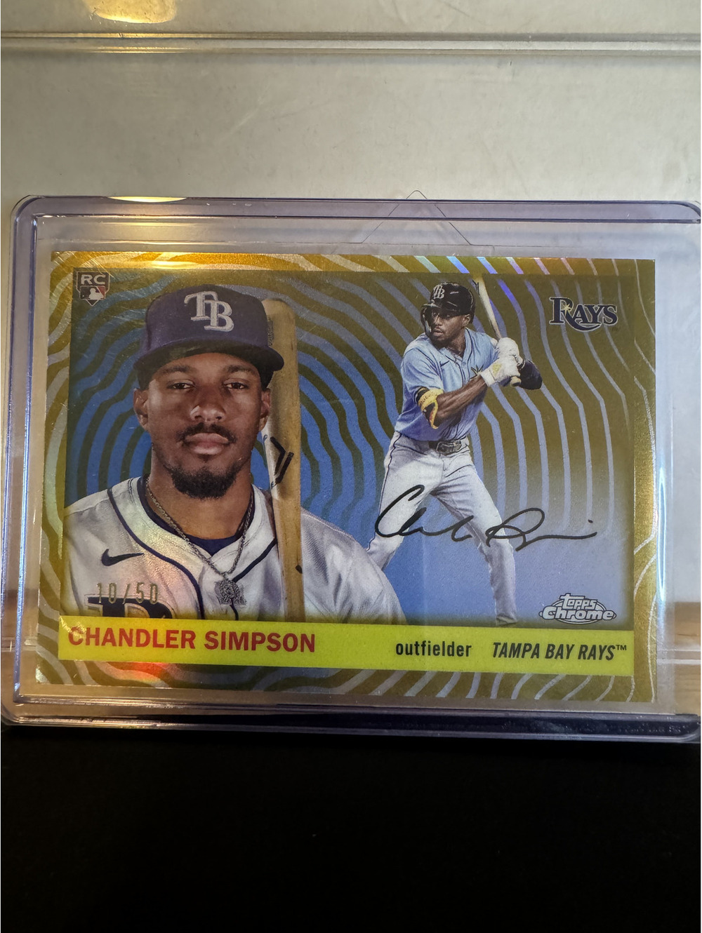 Chandler Simpson chrome platinum RC gold vibrations refractor numbered 10/50
